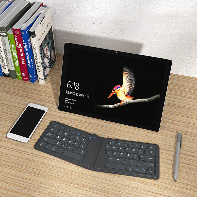 Compatible with Apple, Aerospace Folding Bluetooth Keyboard Ipad Tablet Phone Universal Office Keyboard