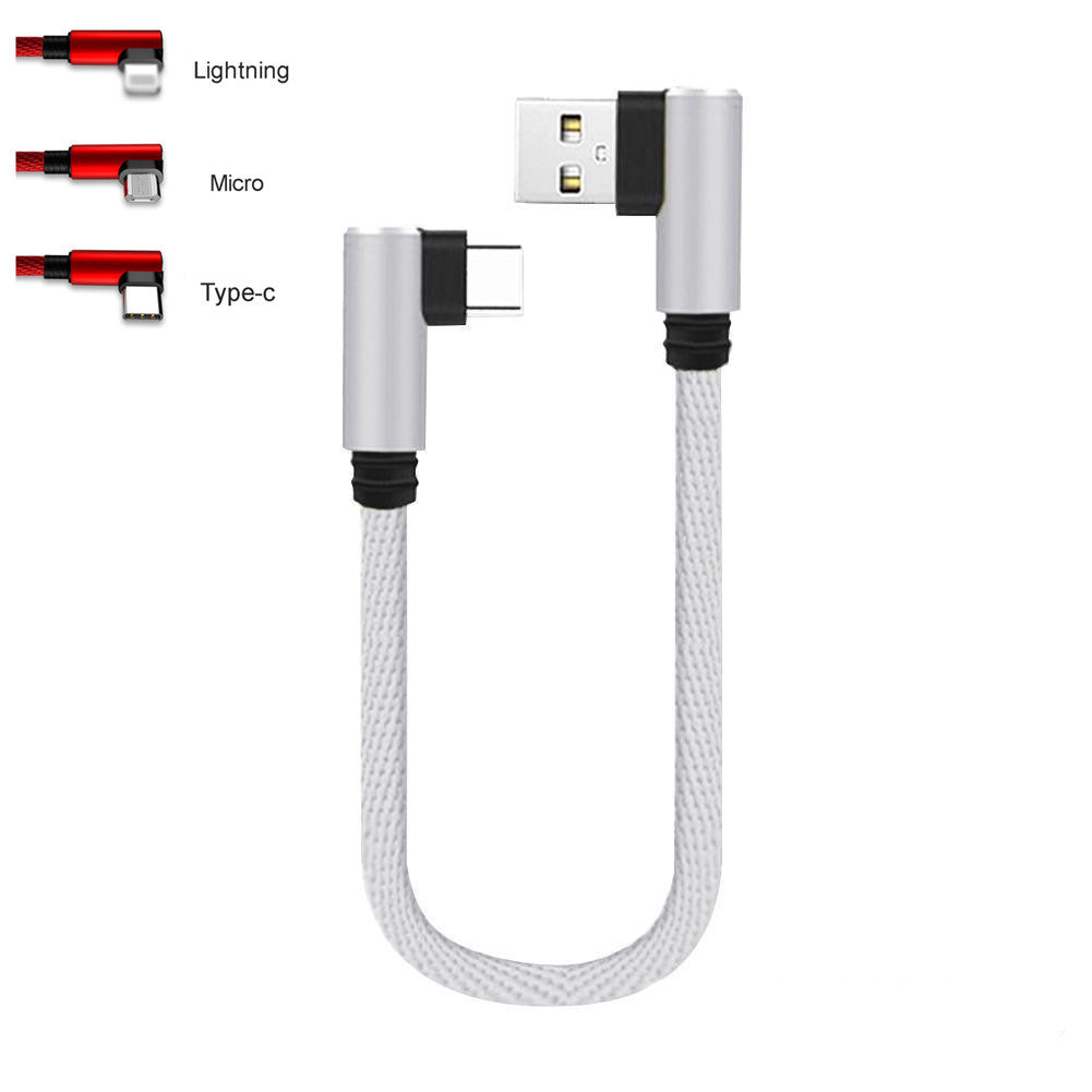 L-shaped Elbow Short-line Data Cable Portable Double Elbow Android Typec Game Cable Charging Cable