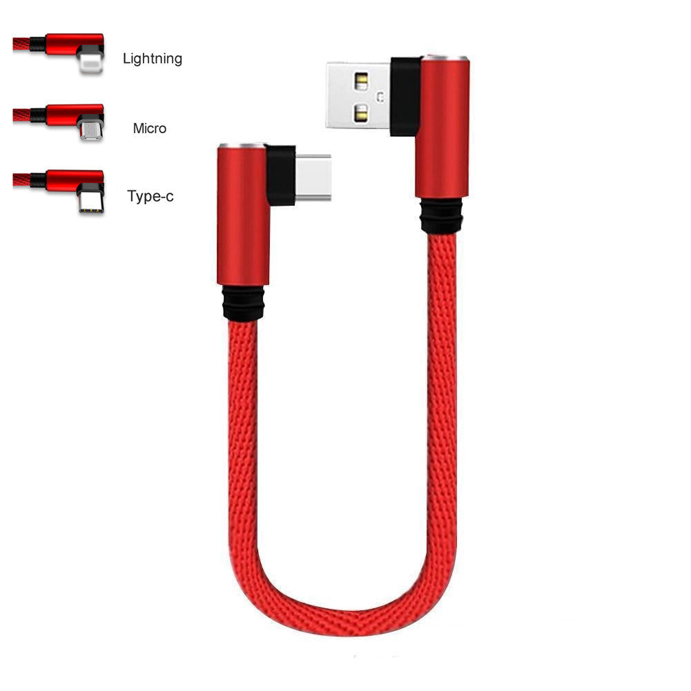 L-shaped Elbow Short-line Data Cable Portable Double Elbow Android Typec Game Cable Charging Cable