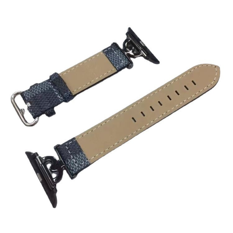 Diamond-encrusted Leather Watch Band