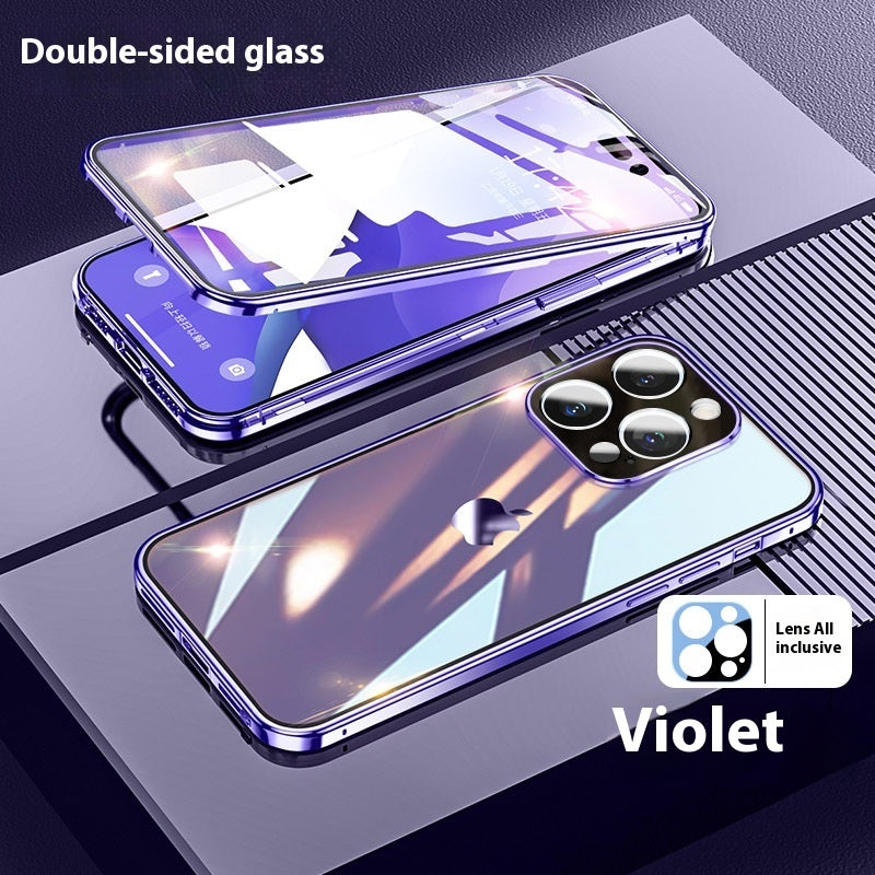 Applicable To 16 Series Double-sided Glass Ultra-thin Magnetic Drop-resistant Phone Case