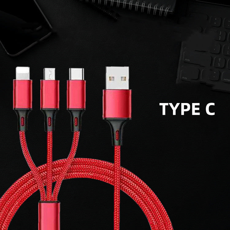 One for three charging cable data cable