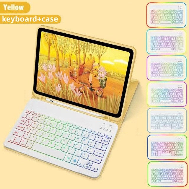 Ipad Protective Case Luminous Bluetooth Keyboard Leather Sheath