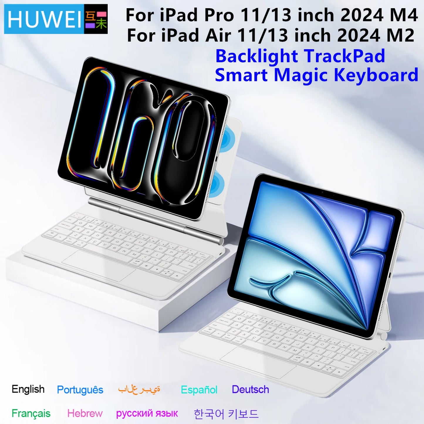 Backlight Magic Keyboard for iPad Pro 11 13 2024 M4 Case for iPad Air 11 13 Inch M2 Case iPad Pro Air 2024 Smart Cover folio