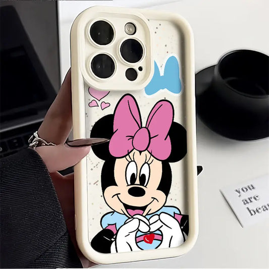 Disneys Mickeys Minnies Mouses Finger Heart Phone Case For iPhone 1615 14 13 12 11ProMax 78Plus XRXSMAX MINI Y2K Cute Back Cover