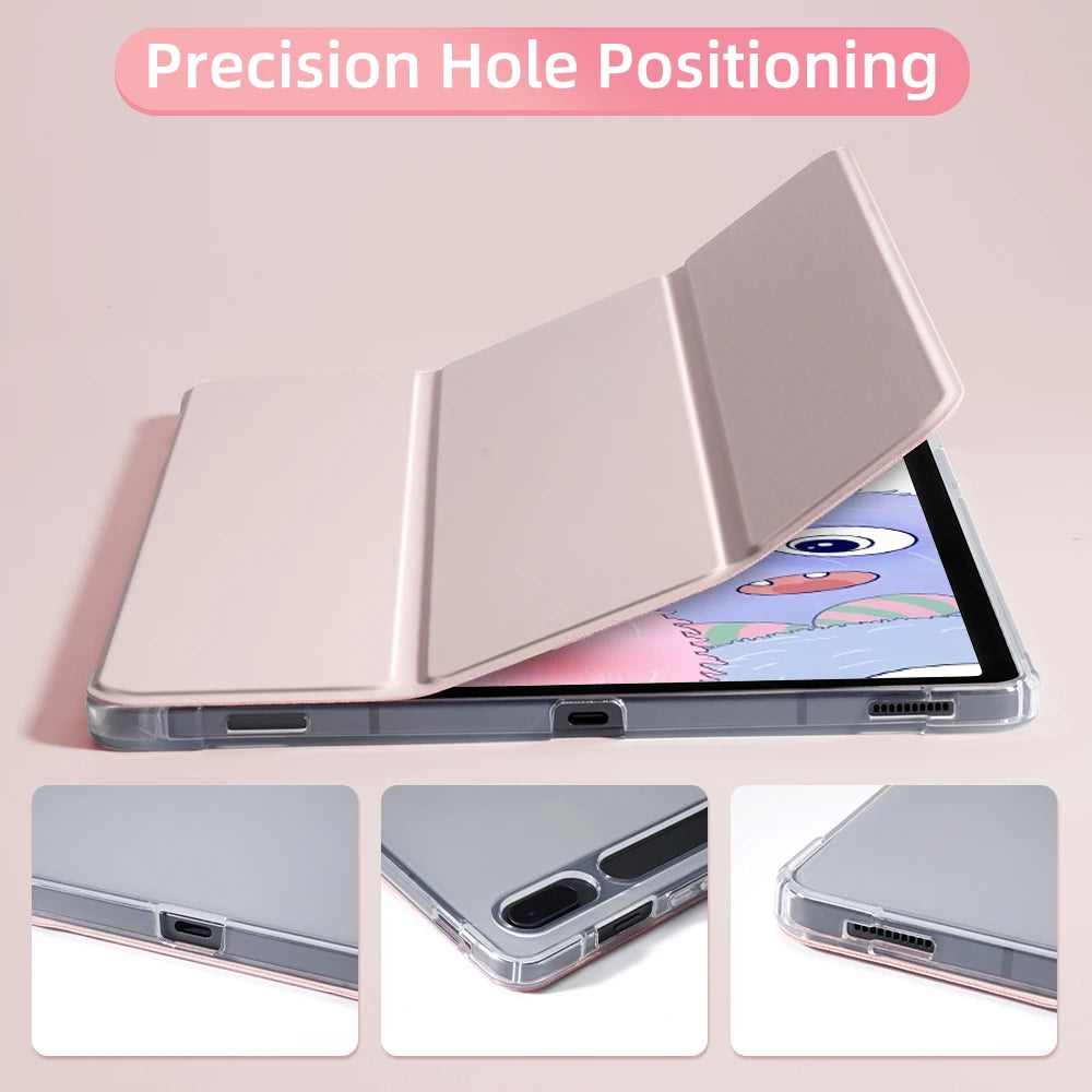 For Samsung Galaxy Tab S9 FE 11 Plus S9 S8 S7 Plus FE 12.4 in Case Transparent Back Tablet Cover For Tab S7 S8 11"Pencil Holder