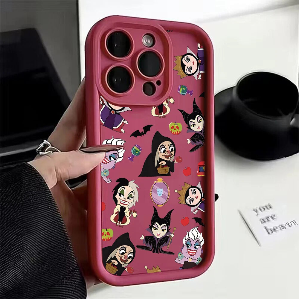 Cute Evils Queens Disneys Princess Phone Case for IPhone 16 15 14 13 12 11 Pro Max Mini XR XS X 7 8 Plus Soft TPU Back Cover