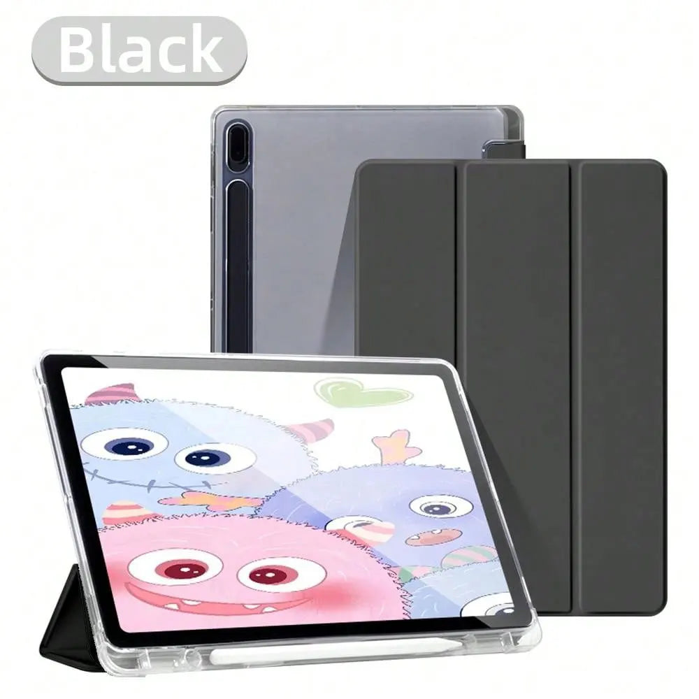 For Samsung Galaxy Tab S9 FE 11 Plus S9 S8 S7 Plus FE 12.4 in Case Transparent Back Tablet Cover For Tab S7 S8 11"Pencil Holder