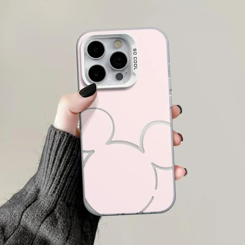 Disneys Mickeys Minnies Mouses Concise Phone Case For iPhone 16 15 14 13 12 11Pro Max 78 Plus XR XS MAX MINI Y2K Cute Back Cover