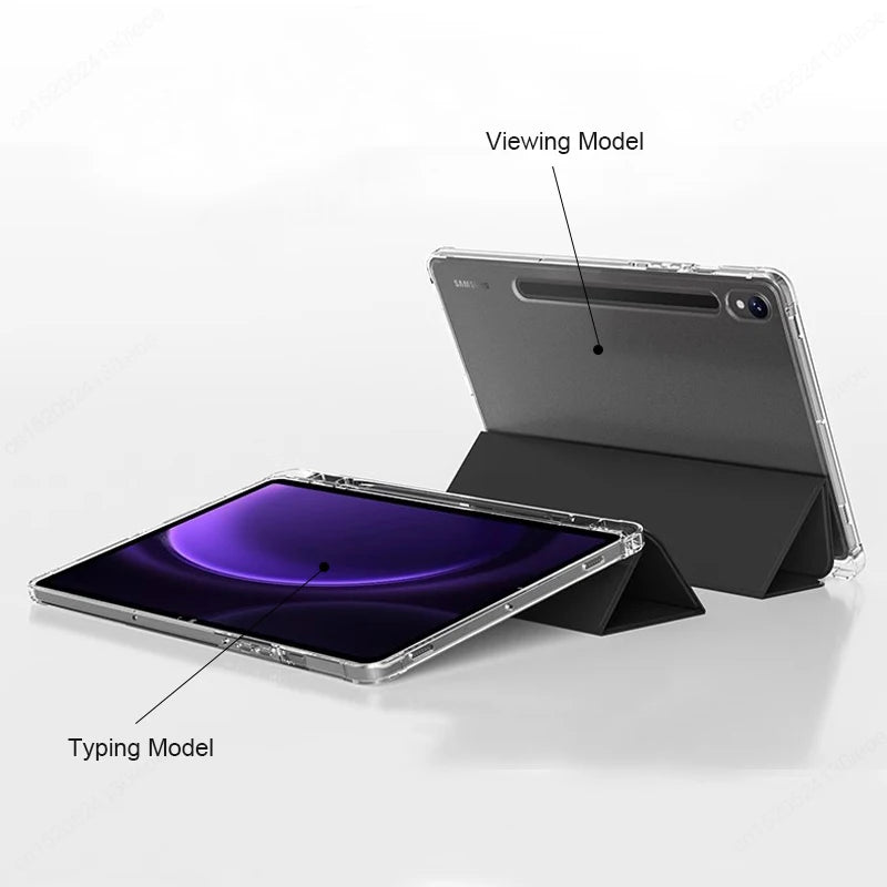 For Samsung Tab S7 S8 S9 11 FE 10.9 Plus S10 12.4 inch Case Magnetic Smart Cover For Tab A9 8.7" Plus 11" A8 Pencil Holder Funda