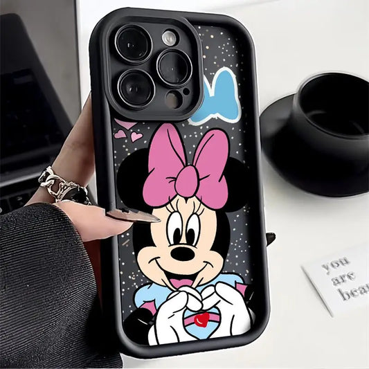 Disneys Mickeys Minnies Mouses Finger Heart Phone Case For iPhone 1615 14 13 12 11ProMax 78Plus XRXSMAX MINI Y2K Cute Back Cover