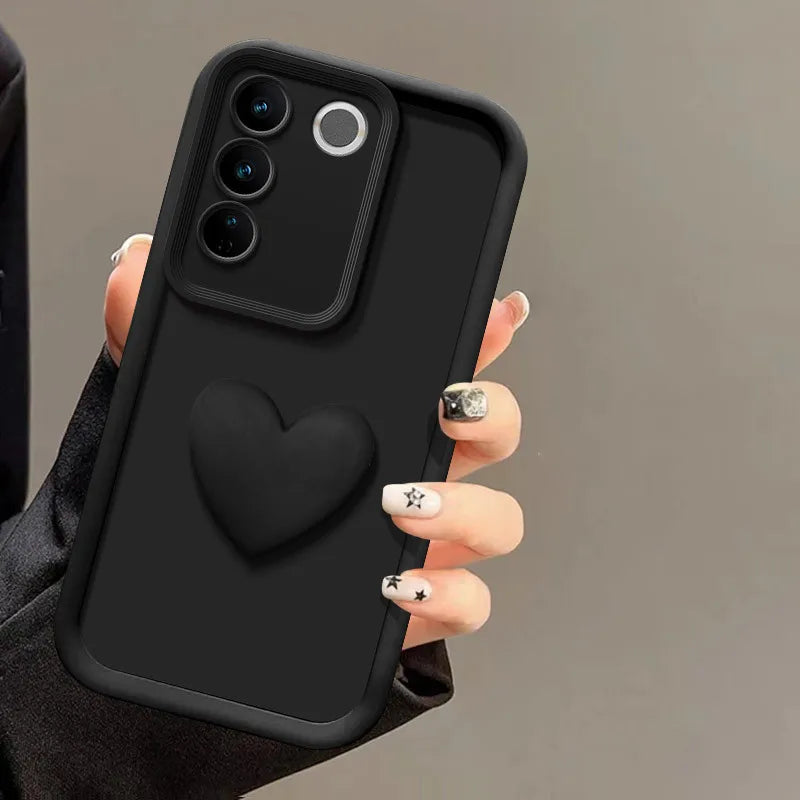 Love Heart Silicone Camera Lens Protective Case for Samsung Galaxy S24 S23 S22 S21 S20 FE Ultra Plus Phone Cover