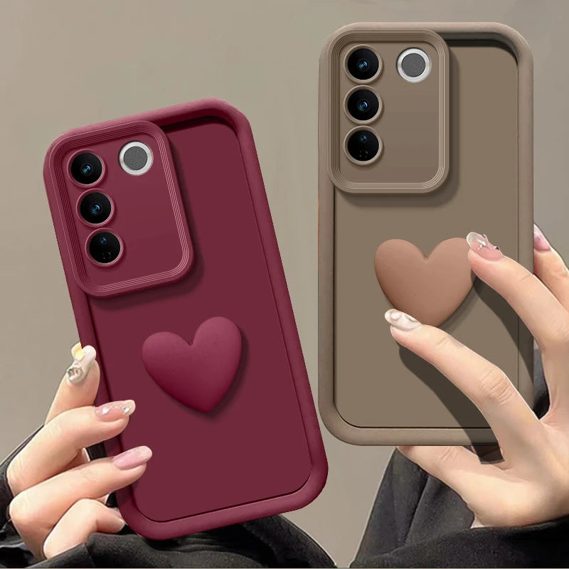 Love Heart Silicone Camera Lens Protective Case for Samsung Galaxy S24 S23 S22 S21 S20 FE Ultra Plus Phone Cover