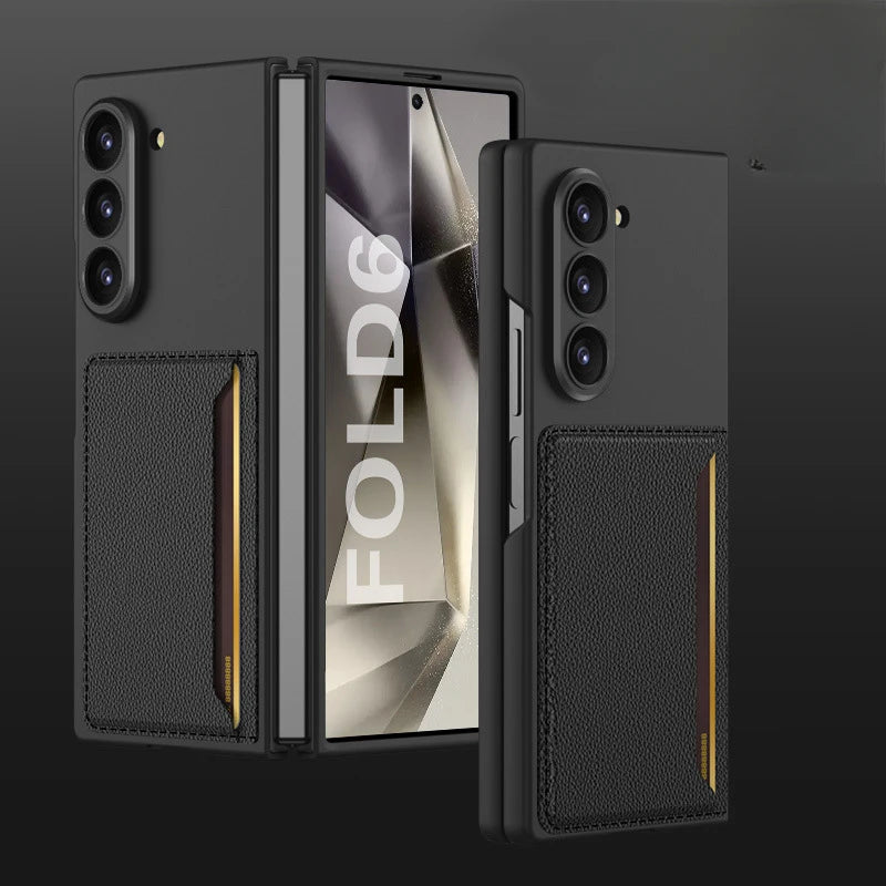 Leather Wallet  with Card Holder Phone Case for Samsung Galaxy Z Fold 6 Z Fold6 Fall Prevention Protective Stand Cover