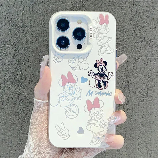 Disneys Mickeys Minnies Mouses Smile Phone Case For iPhone 16 15 14 13 12 11 Pro Max 7 8 Plus XR XS MAX Y2K Girl Cute Back Cover