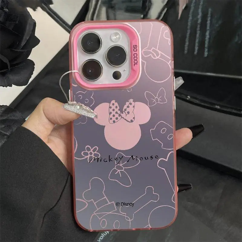 Disneys Mickeys Minnies Mouses Emboss Phone Case For iPhone 15 14 13 12 11 Pro Max 78 Plus XR XS MAX MINI Y2K Cute Back Cover