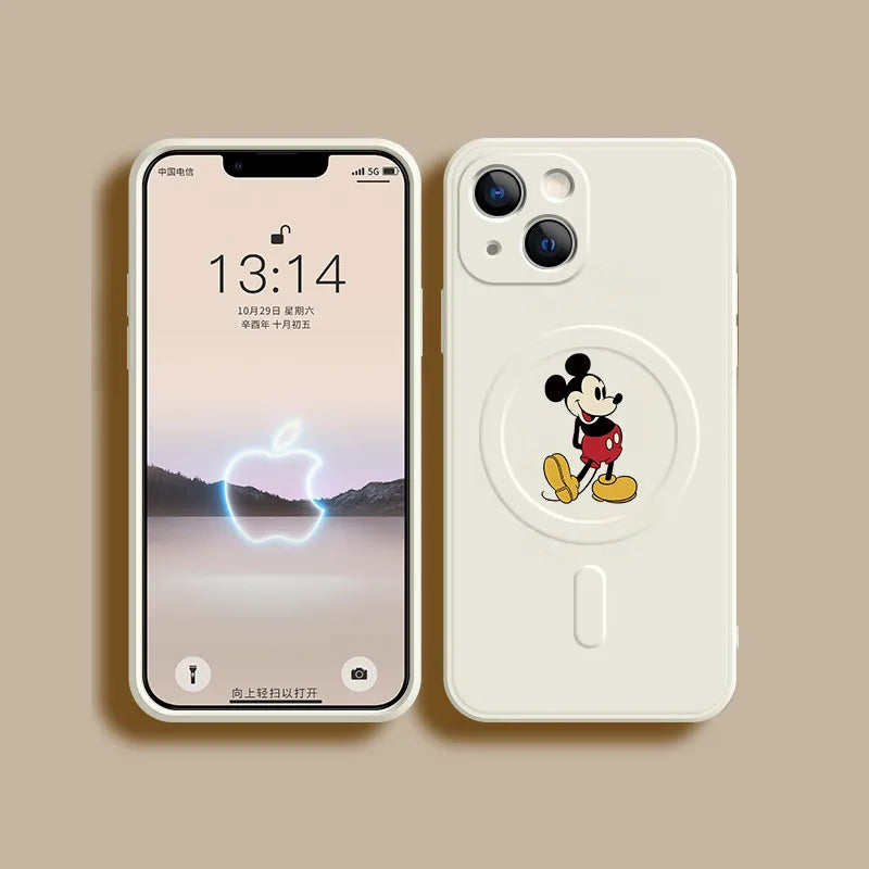 Original Luxury Mickey Minnie for Magsafe Magnetic Wireless Charging phone case for iphone 15 16Pro Max 12 13 14 11 cover