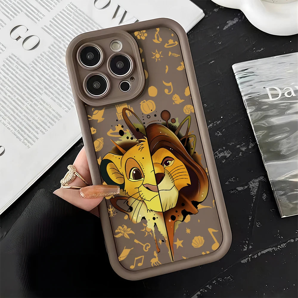 The Lion King Disneys Hot Simba Phone Case for IPhone 16 15 14 13 12 11 Pro Max Mini XR XS X 7 8 Plus Soft TPU Back Cover