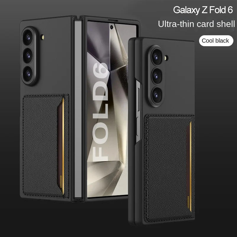 Leather Wallet  with Card Holder Phone Case for Samsung Galaxy Z Fold 6 Z Fold6 Fall Prevention Protective Stand Cover