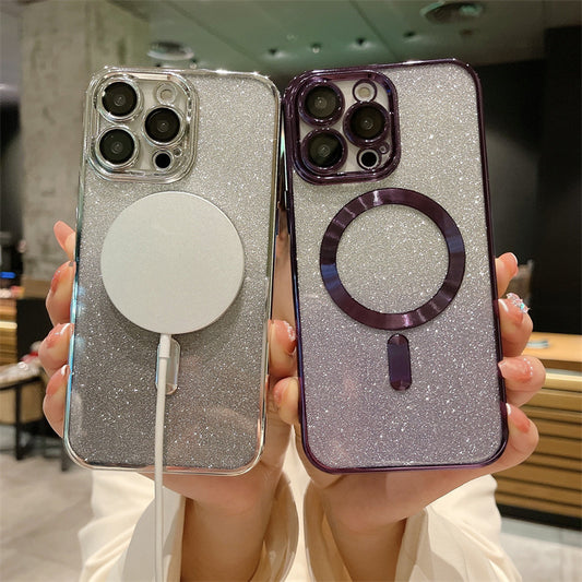 Magnetic Magnetic Phone Case Electroplating Soft Shell