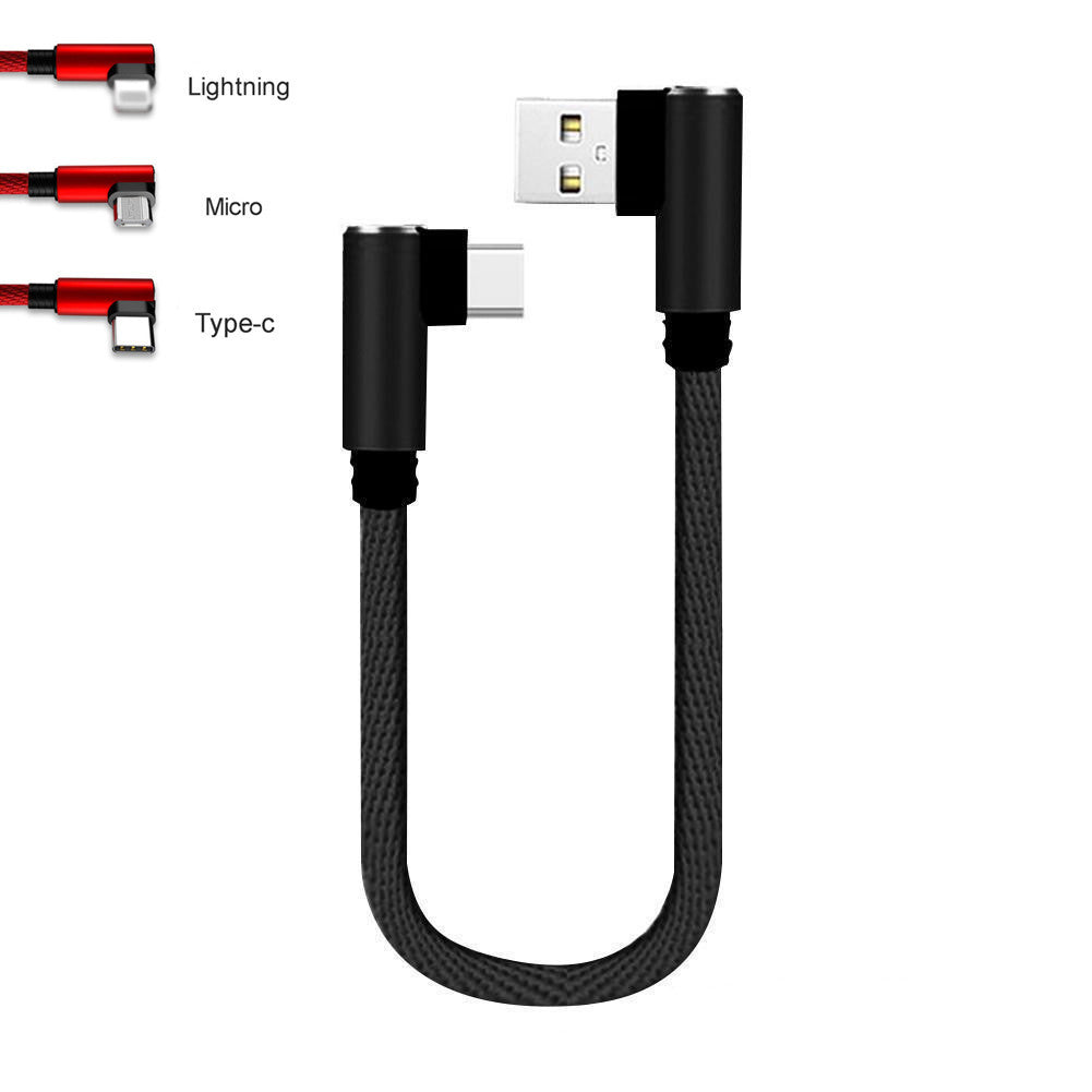 L-shaped Elbow Short-line Data Cable Portable Double Elbow Android Typec Game Cable Charging Cable