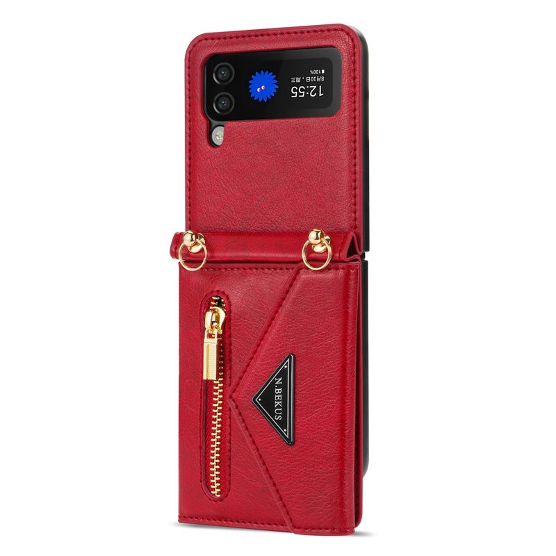 Flip5 Side Zipper Card Holder Foldable Screen Phone Case Z Flip4 Flip Phone Case