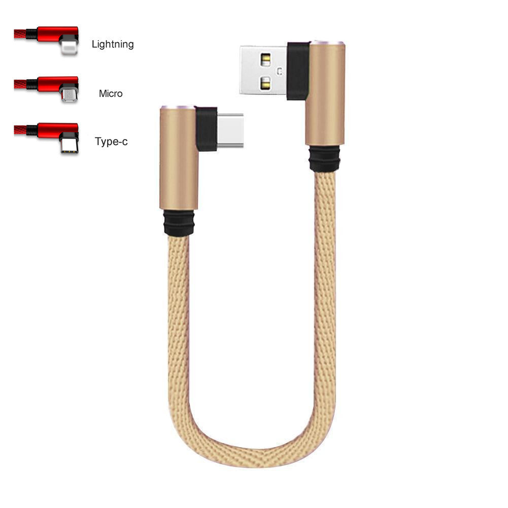 L-shaped Elbow Short-line Data Cable Portable Double Elbow Android Typec Game Cable Charging Cable