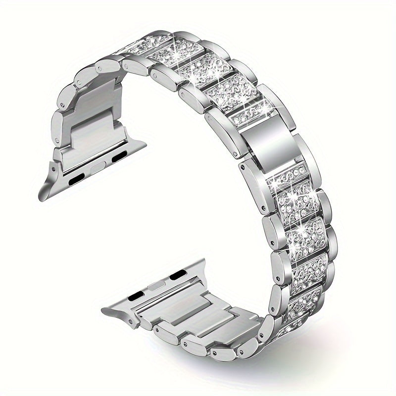 Metal Diamond-encrusted Watch Band