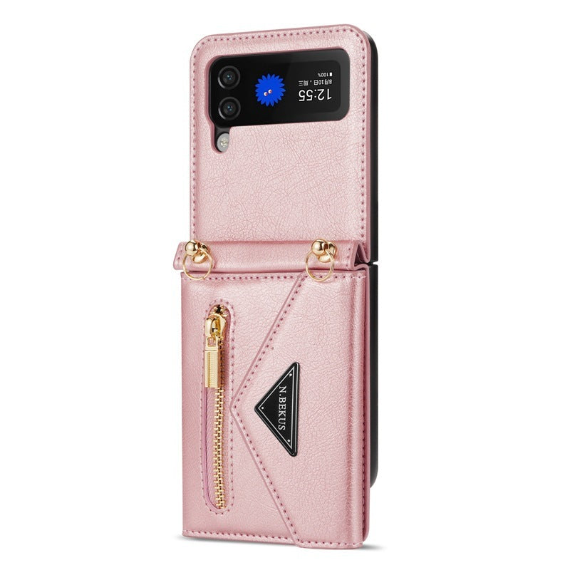 Flip5 Side Zipper Card Holder Foldable Screen Phone Case Z Flip4 Flip Phone Case